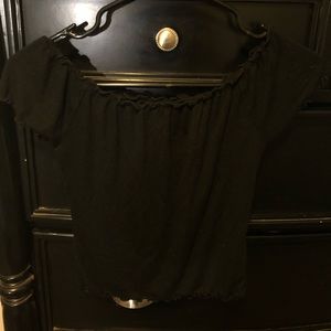 Black off the shoulder blouse